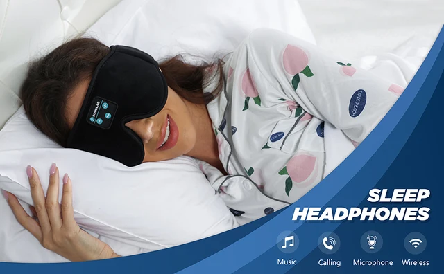 Auriculares para dormir con Bluetooth, diadema inalámbrica ajustable con  altavoces ultrafinos, cancelación de ruido, perfectos para dormir