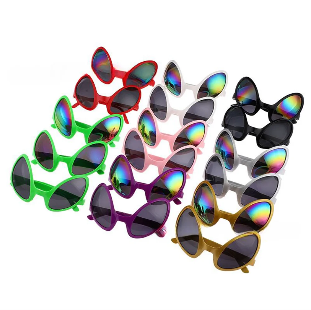 

1Pc Fashion Holiday Dance Sun Glasses Men Women's Multicolor Frame Exaggerated Funny Sunglasses Alien Cool Disco Glasses Goggles
