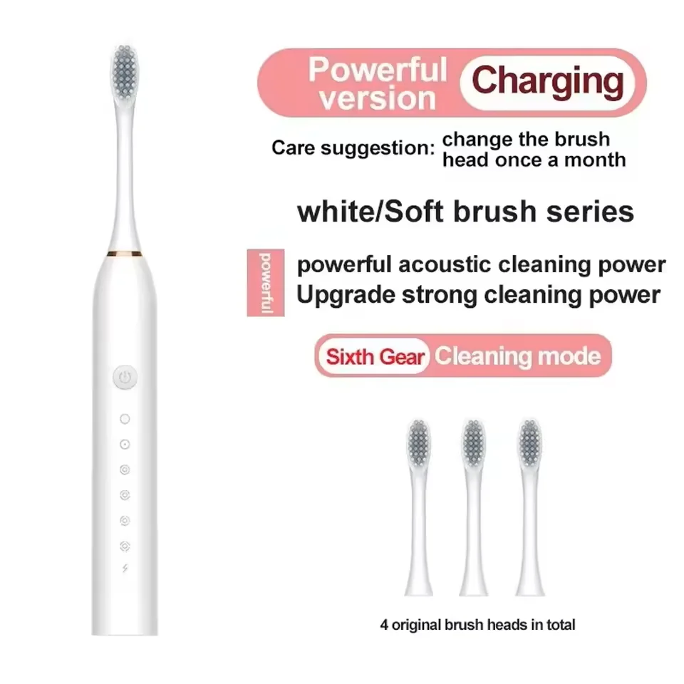 Advanced Sonic Electric Toothbrush for Adults - Waterproof, Rechargeable, High-Frequency Cleaning with 6 Modes