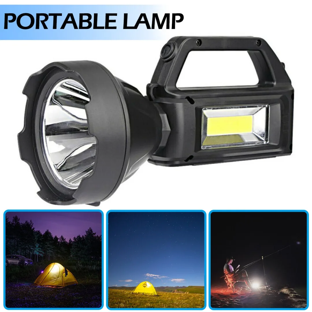 

1pc Solar LED Flashlight Waterproof Comping Searchlight USB Rechargeable 4 Lighting Mode Outdoor Emergency Light For Fishing