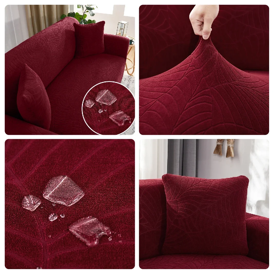 Jacquard-Sofabezüge für 1/2/3/4 Sitze, Einfarbiger Couchbezug, L-förmiger Sofabezug-Schutz, Bankbezüge – Detail 12