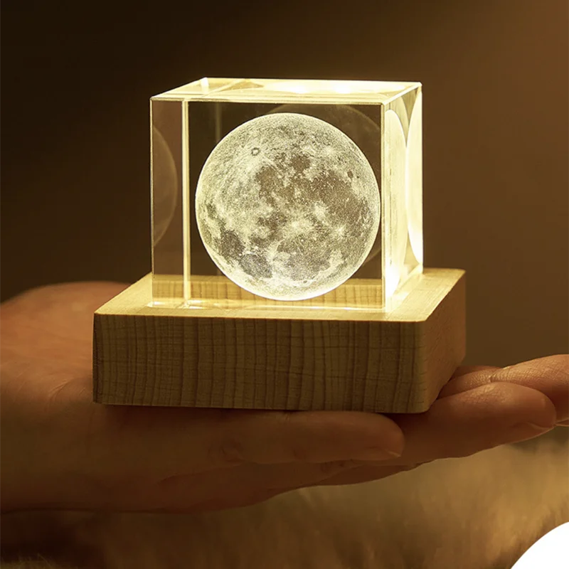 

Wholesale 3d Laser Engraving Crystal Cube 50mm crystal universe Earth Galaxy souvenir crafts valentine wedding Ornaments gifts