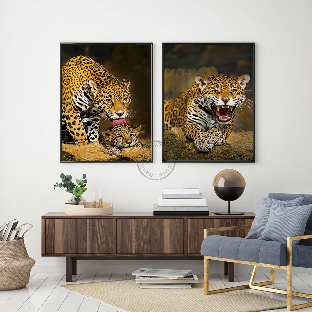 Leopard Canvas Painting Animal Wall Posters and Prints Decorative Wall Art Pictures For Living
