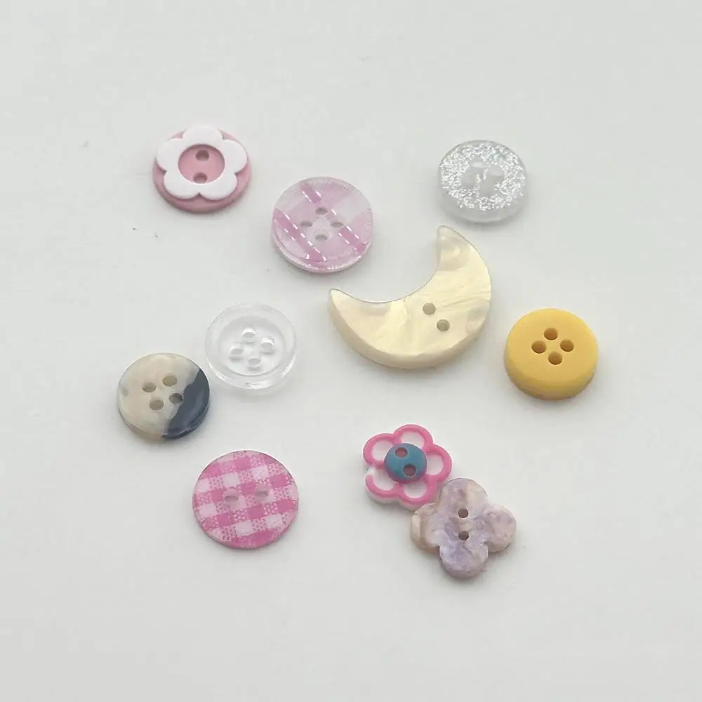 10 개/가방 수제 혼합 색상 단추 공예품을위한 2/4 홀 바느질 단추 Scrapbo..
