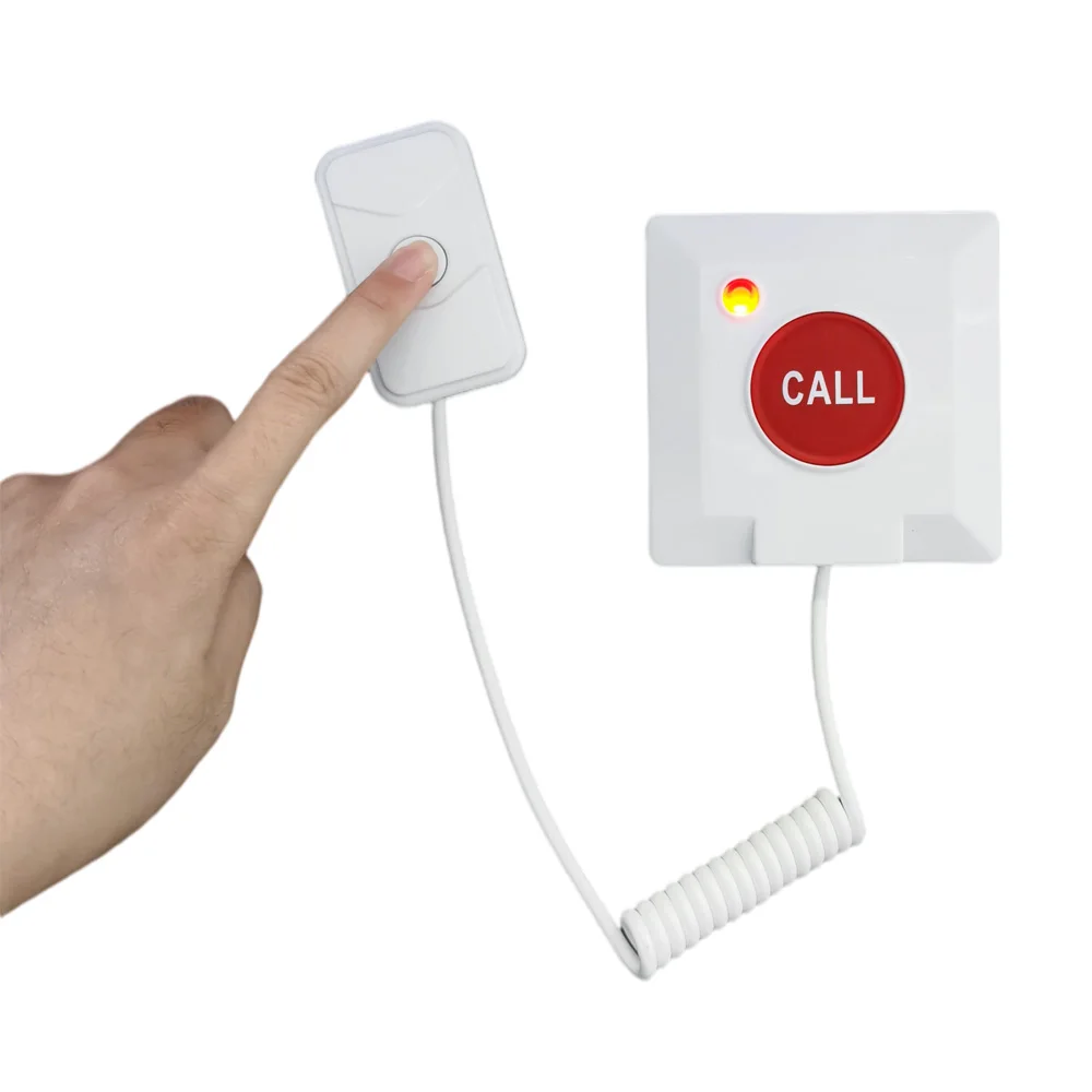 Wireless Alert Call Help White Button Patient Bell for Hospital Restaurant Nursing Home