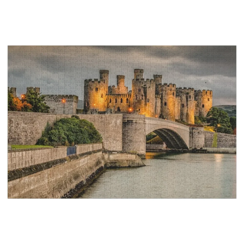 

Conwy Castle Wales by Lamplight Jigsaw Puzzle Game Children With Personalized Photo Wooden Name Custom Personalized Puzzle
