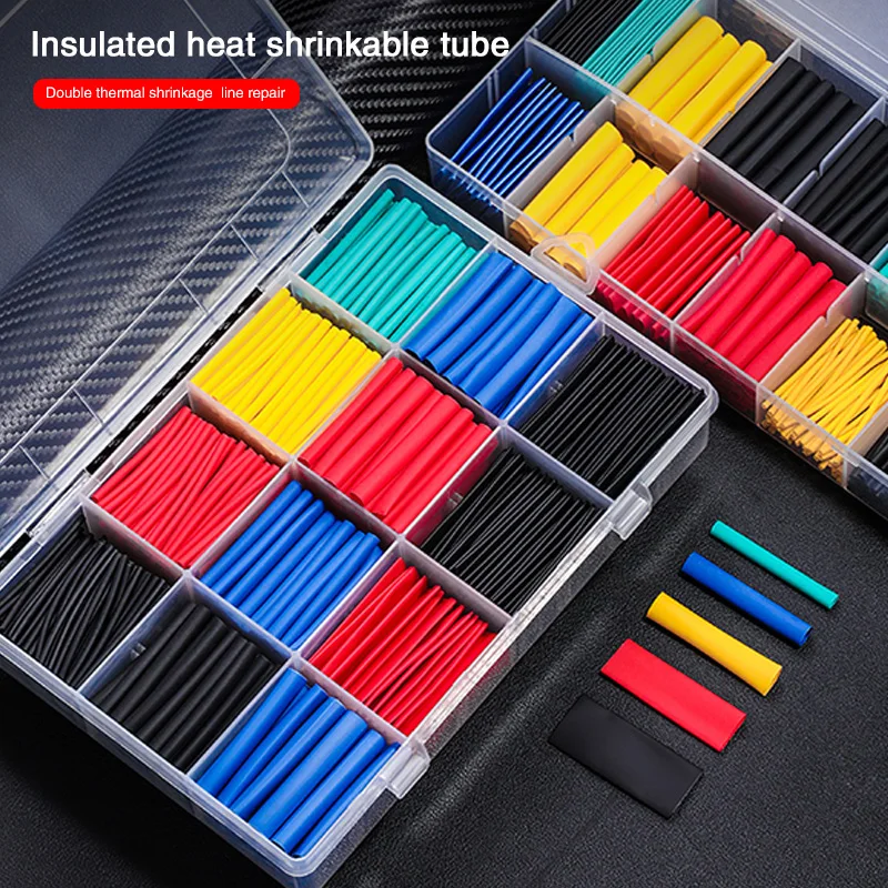 127-800pcs horko stáhnout trubice thermoresistant heat-shrink bužírky wrapping souprava elektrický navázání drát kabel izolace návlačky