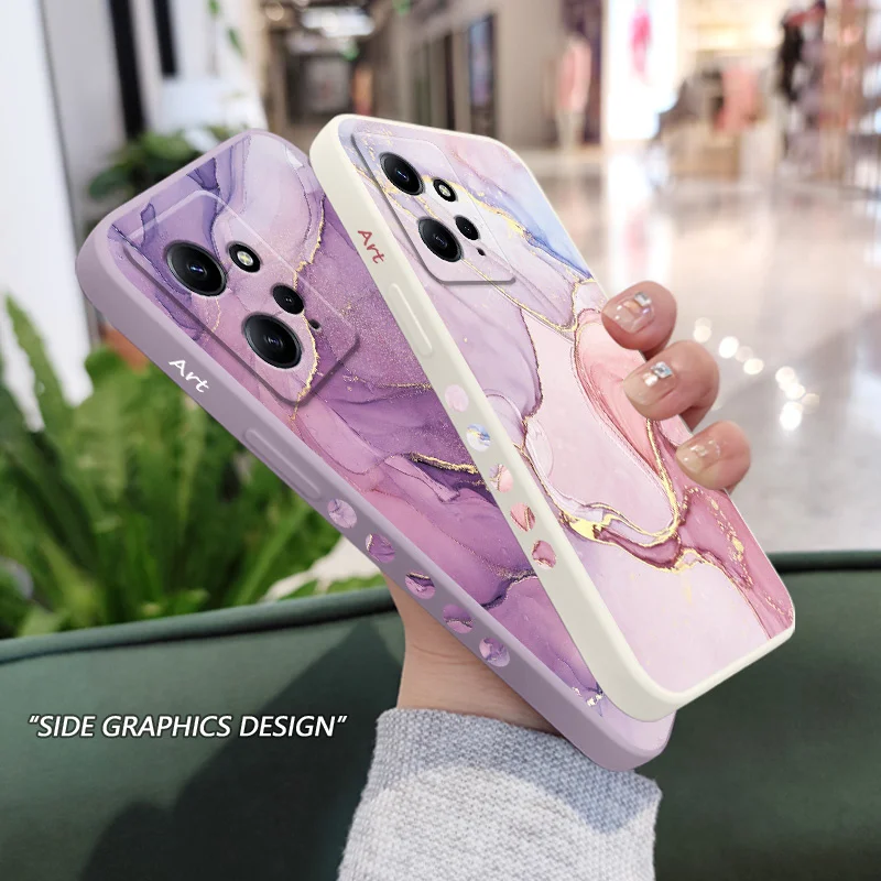 Gold Marble Liquid Silicone Soft Phone Case