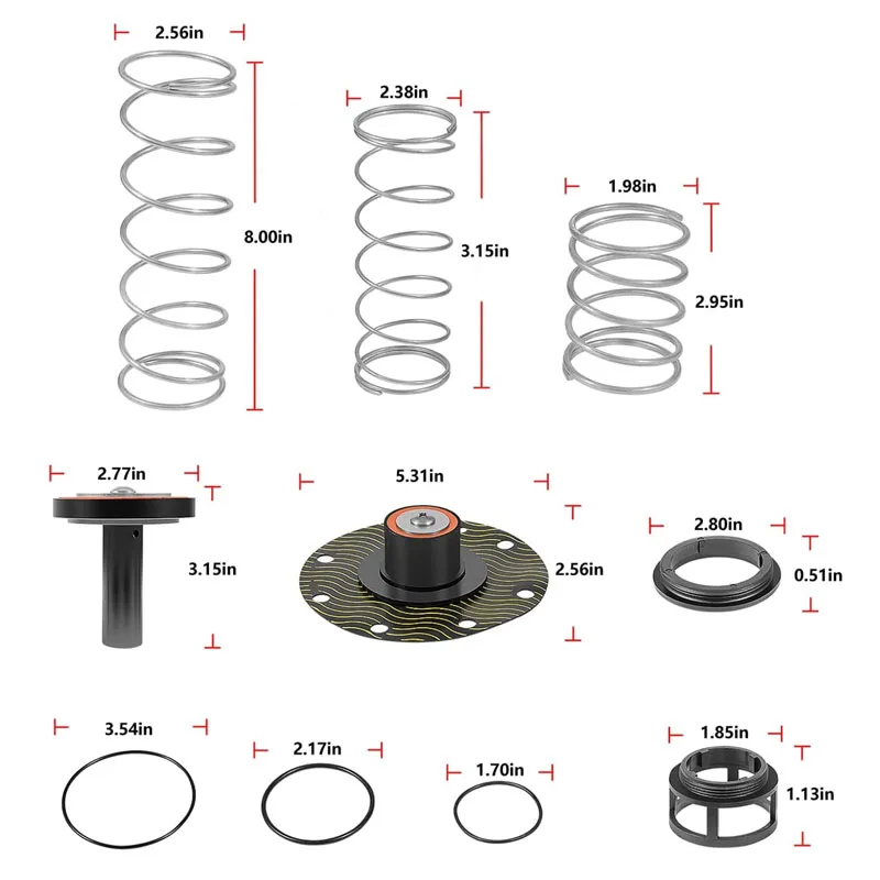 Fit For Wilkins Zurn Backflow Preventer Models 975XL & 975XL2 1-1/4"-2" Repair Rebuild Kit/Complete Poppets, Springs and Seats R