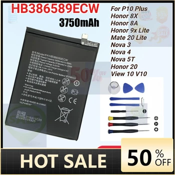 Batteria per Telefono Cellulare HB386589ECW 3750mAh per Huawei P10 Plus Honor 8X 8A View 10 V10 Mate 20 Lite Nova 3 4 5T V10