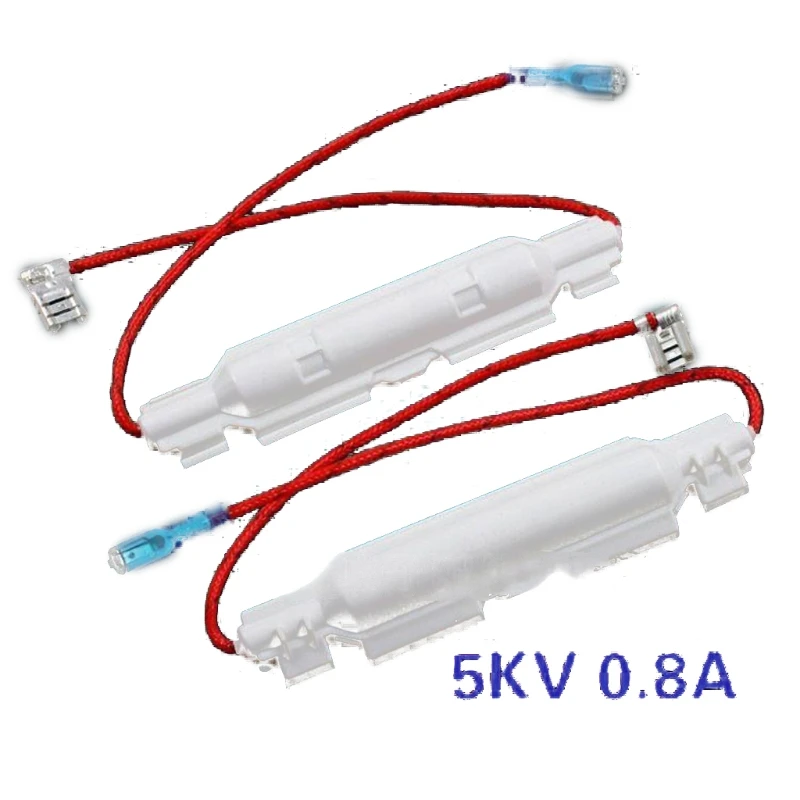 Microwave Oven High Voltage Fuse 0.8A 5KV For Microwave Oven Replacement Parts White Length 98mm/3.8inch