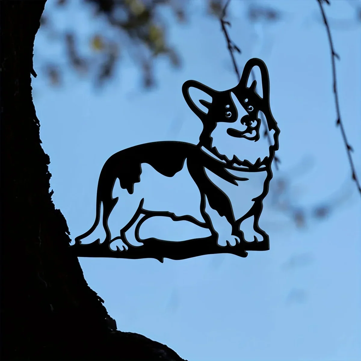 

CIFBUY Deco Metal Corgi Silhouette Puppy Dog Iron Sign Cutout Rustic Outdoor Home Decoration Garden Decor Housewarming Gift for