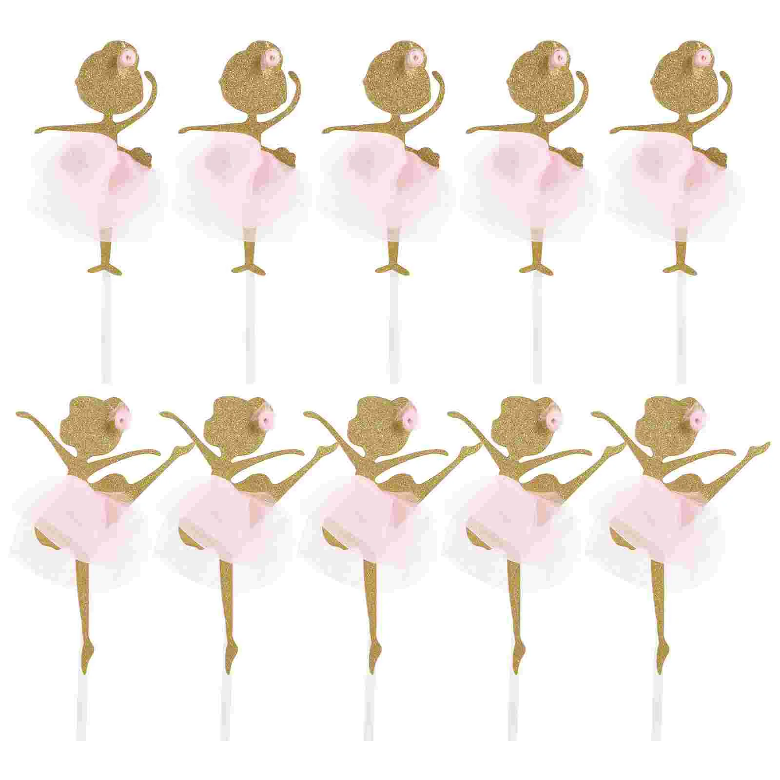 

Cake Toppers Gold Glitter Dancing Girl Ballerina Cupcake Toppers Cake Picks Wedding Shower Birthday Party Decoration