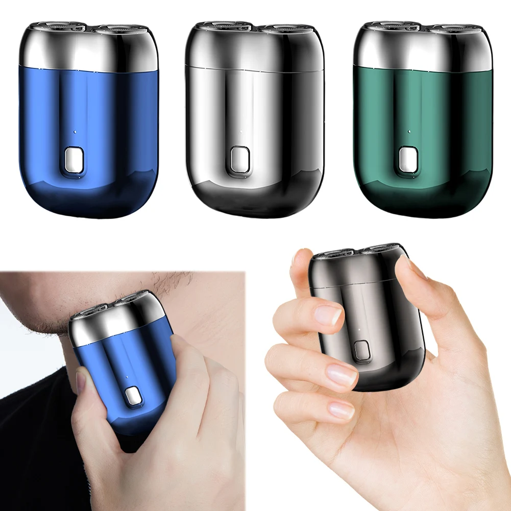 Mini Electric Shaver for Men Double Head Electric Razor Waterproof Pocket Razor Rechargeable Beard Trimmer Magnetic