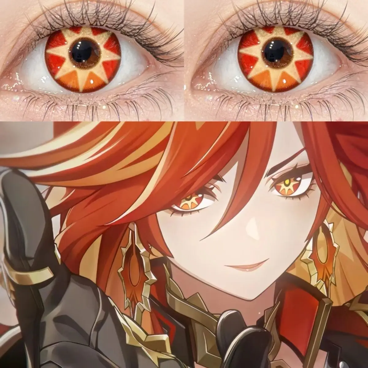 Genshin 1pair Anime Mavuika Cosplay Color Contact Lenses Halloween contact lenses