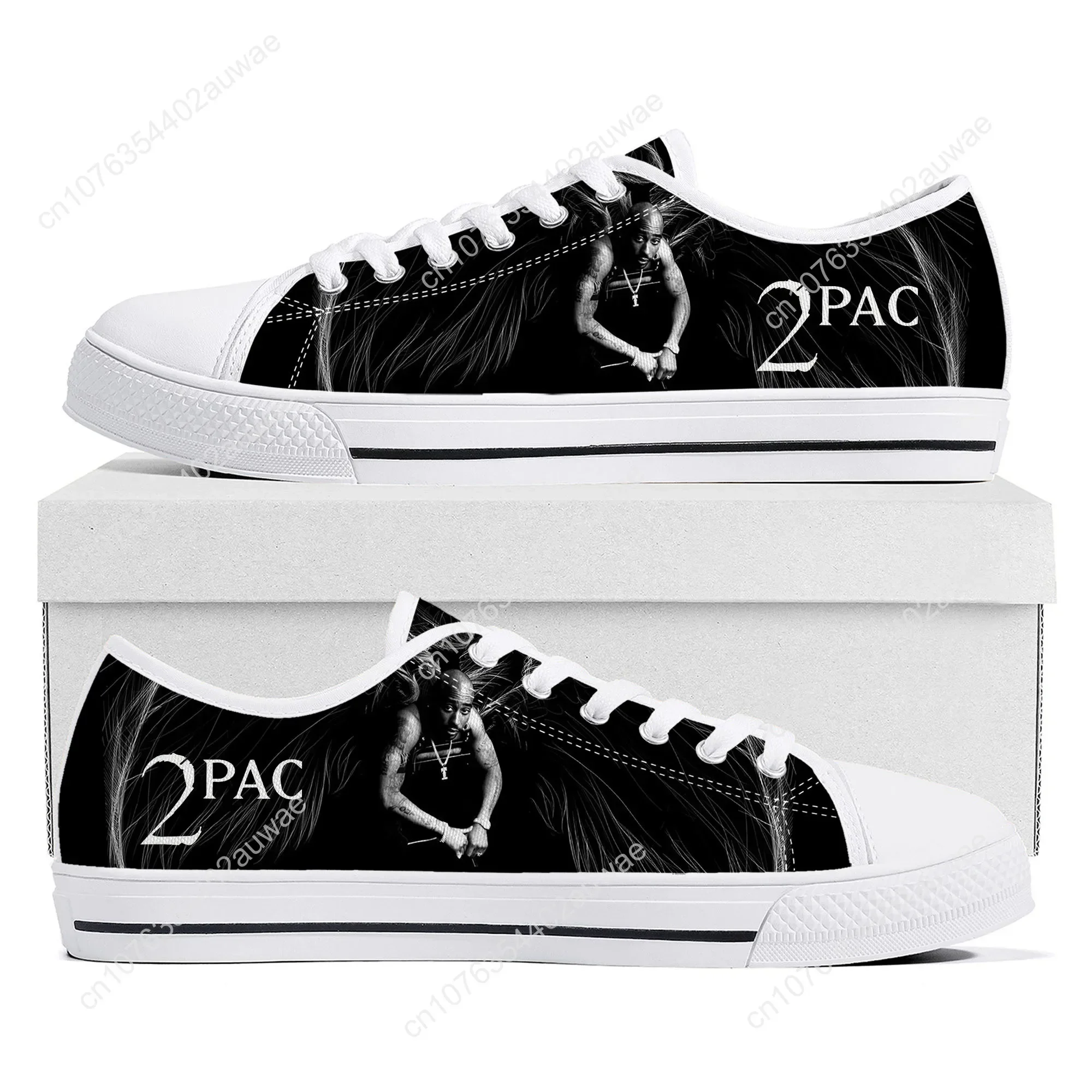 Men's Sneakers Tupac 2pac Hip Hop Unisex Low Top Shoes High Quality Cozy Canvas Sneaker Women Lace Up Fashion Casual Flat Shoes