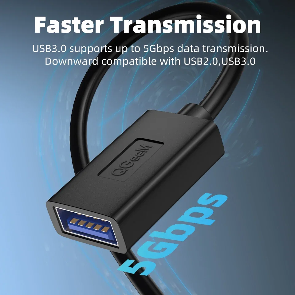 Premium USB Extension Cable - Super Speed USB 3.0 Male to Female Data Sync Extender (1m, 2m, 3m)