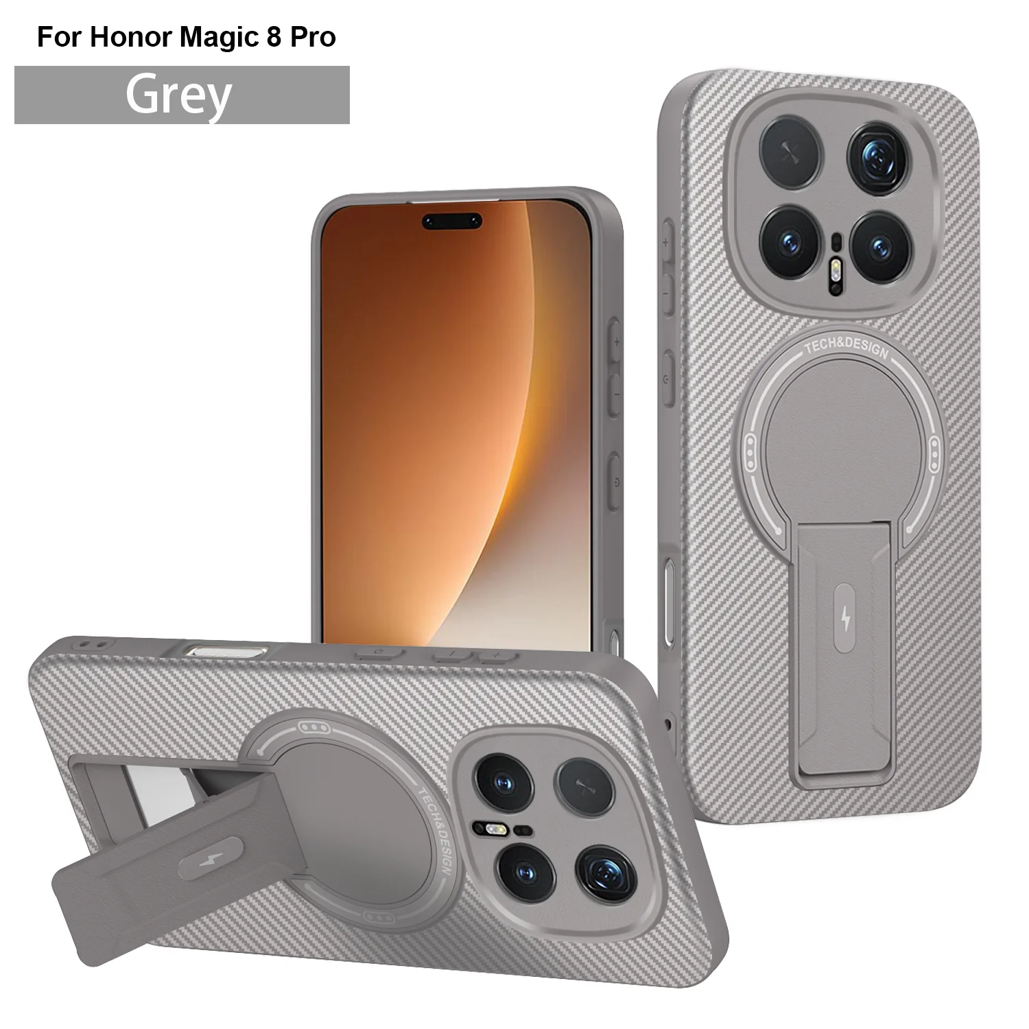 Enhanced Magnetic Wireless Charging Shockproof Phone Case with Hidden Bracket