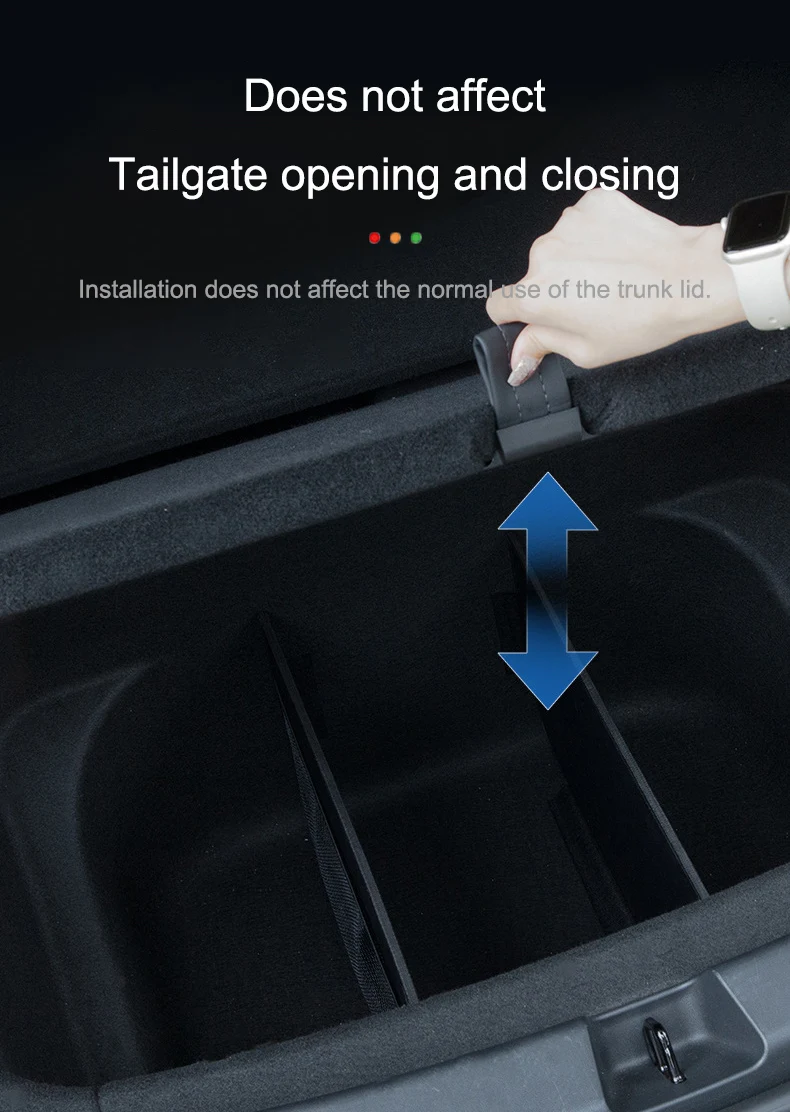 For Tesla Model Y-Rear Trunk Lower Storage Organizer Partition Board Trunk Storage Box Divider Back Suitcase Separator