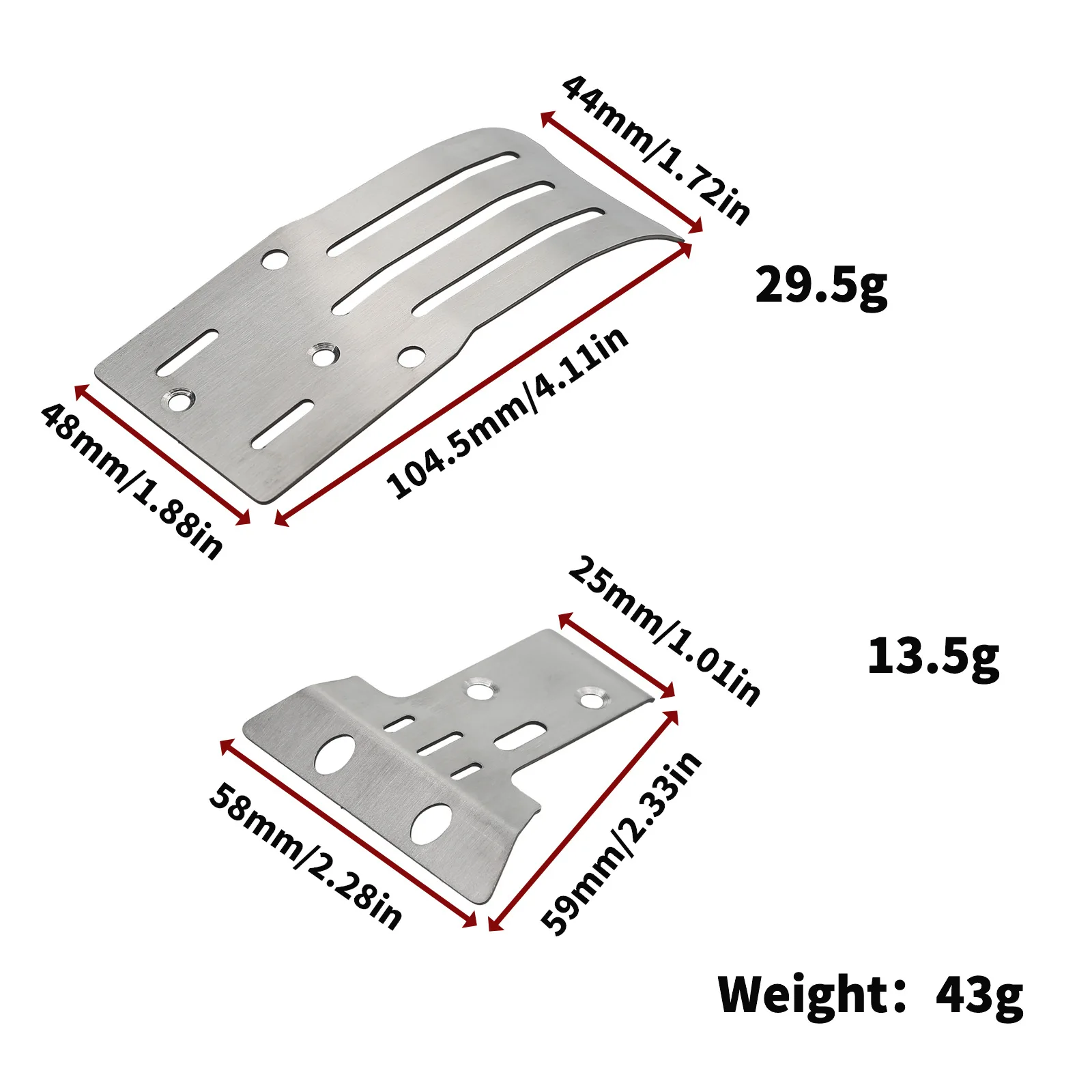 

Metal Steel Front and Rear Chassis Armor Skid Plate Protector for Tamiya BBX BB01 Tamiya BB-01 1/10 RC Car Upgrade Parts