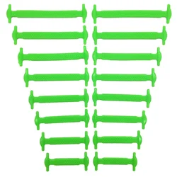 Elastic No-Tie Silicone Shoelaces - Unisex Fashion Pack (16 Pieces) (Green-16Pcs-Adult)