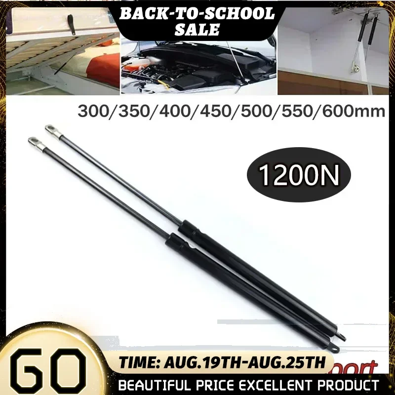 2x 1200N Shock Lift Strut Support Bar Gas Spring Lift Up Support 300-600mm Storage Bed Car Bonnet Hood Tailgate RV Bus gas spring gas strut fitting