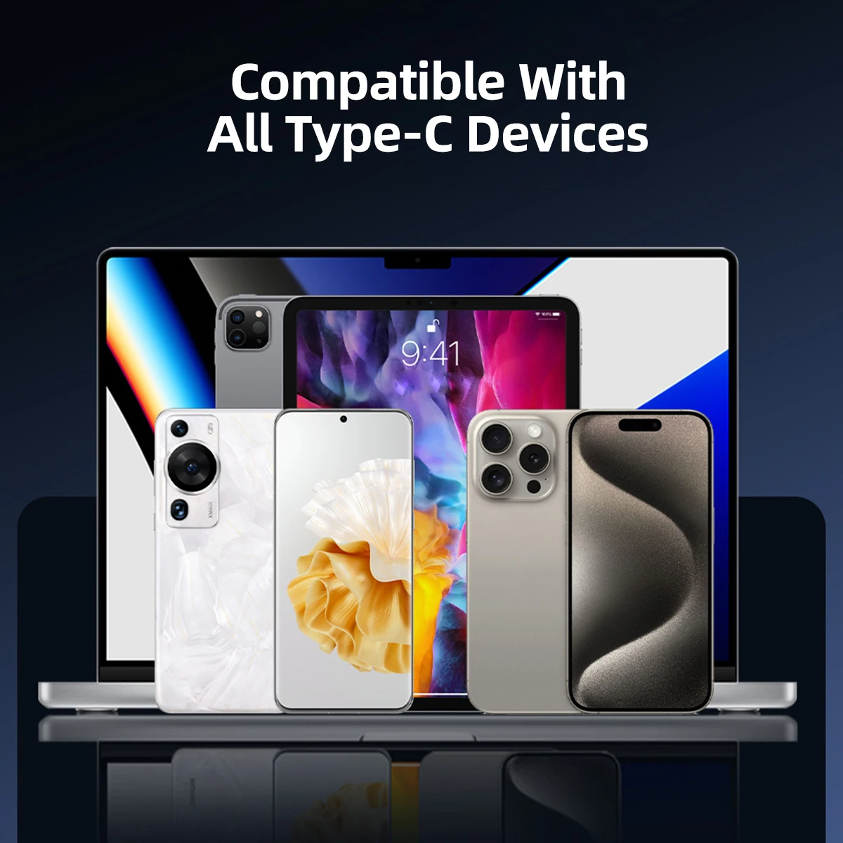 2 in 1 240W PD 고속 충전 접이식 휴대폰 거치대 데이터 케이블 다각도 조절 충전 폰 홀더 USB 케이블 랙