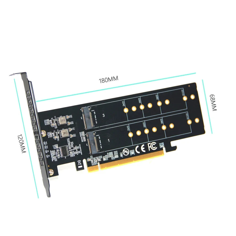PCle4.0 X16 to 4xNVME M.2 Expansion Card M.2 SSD GEN4 PCIe4.0 PC Motherboard X1 X4 X8 X16 Expansion Card For 2230 2242 2260 2280