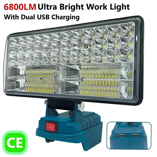 LED Work Light 3/4/8Inch For Makita 14.4V 18V Li-ion Battery Lamp With USB Outdoor Flashlight Lantern Camping Emergency Light