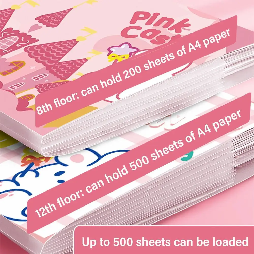 패션 방수 A4 파일 폴더 대용량 8/13 포켓 테스트 용지 보관 폴더 PP 파일 주최자