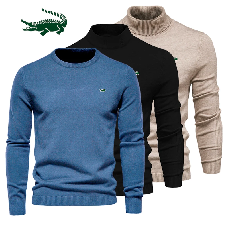 New Winter Turtleneck Thick Mens Sweaters Casual Turtle Neck Solid Color Quality Warm Slim Turtleneck Sweaters Pullover Men