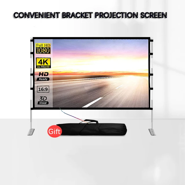 Pantalla de proyector de películas al aire libre, soporte portátil, 60-120  pulgadas, 16:9 HD - AliExpress