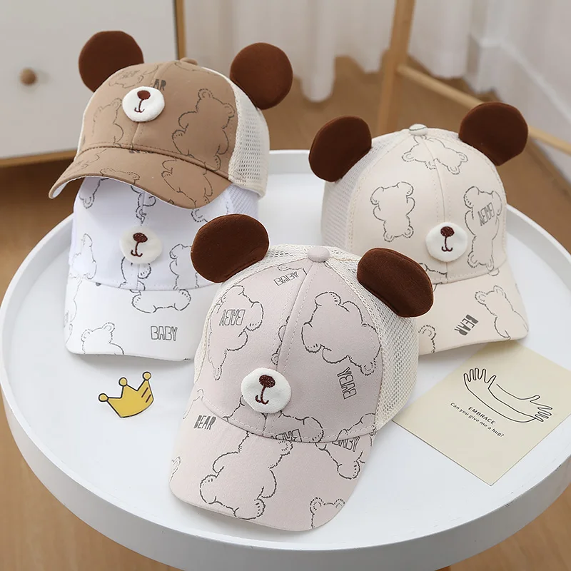 Cartoon Dog Baby Baseball Hat Children's Peaked Cap For Boy Girl Summer Mesh Bonnet Kids Outdoor Sun Visor Gorras 2024 New