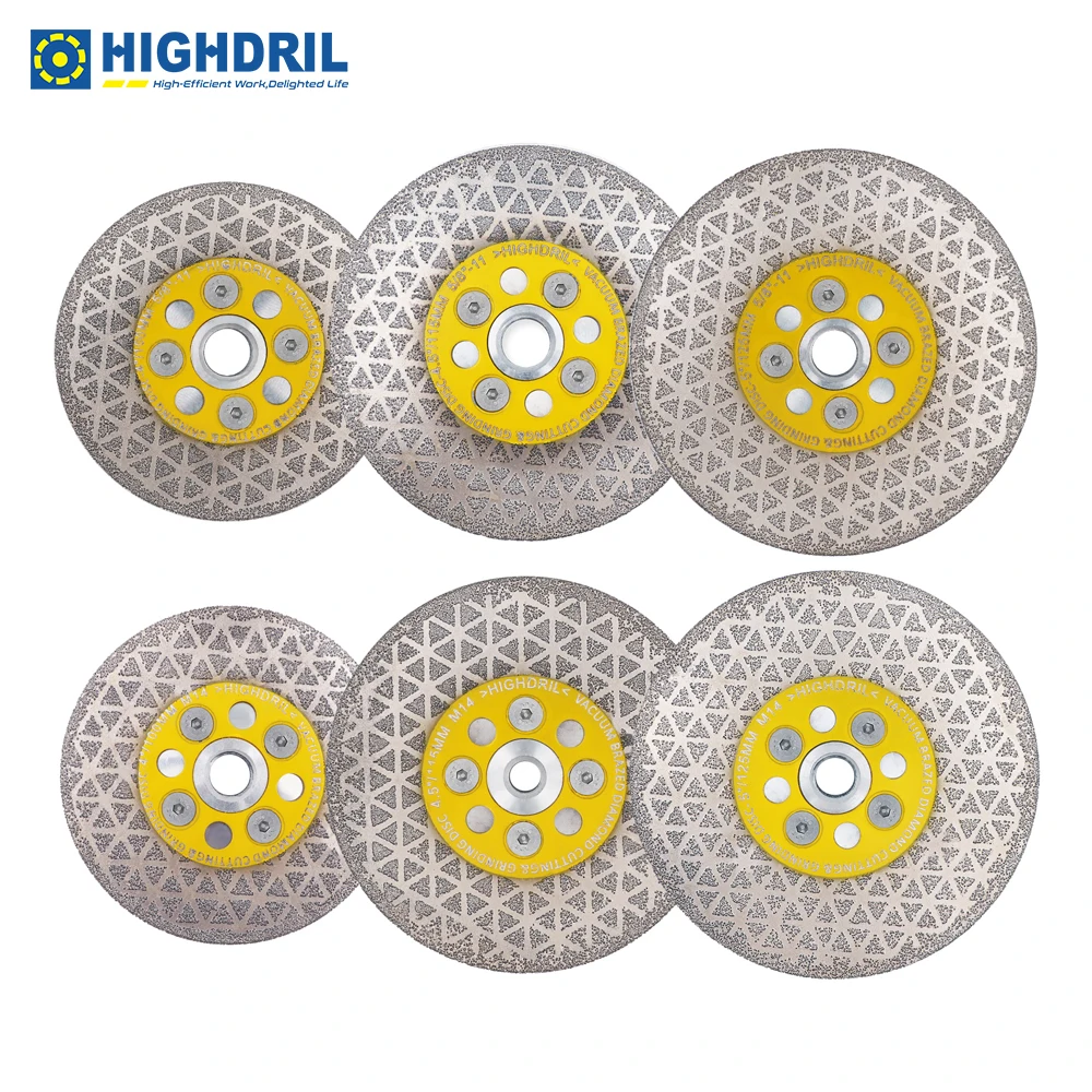 

HIGHDRIL 1pc Diamond Vacuum Brazed Double-sided Iron Cutting Grinding Plate Dry Cutting Disc For Granite Marble Masonry Concret