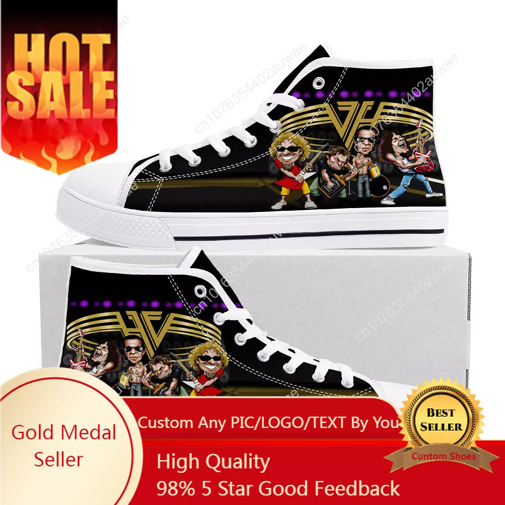 Van Evh 5150 Stripes Halen High Top Sneakers Men Women Teenager Canvas Sneaker 1984 Casual Custom Couple Shoes High Quality Shoe