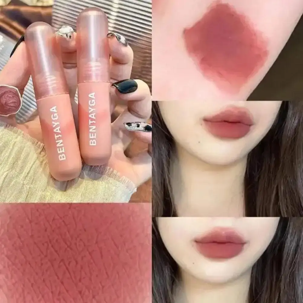 Lip makeup lip glaze lip gloss 12Colors Lipgloss Lipstick Lip Mud Nude Red Moisturizing Waterproof Sustained Air Lip Glaze Matte Korean Makeup