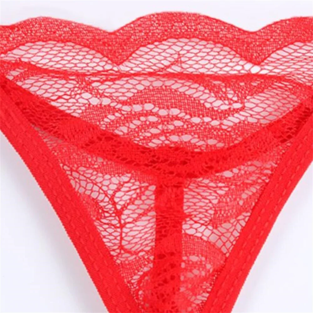 3 PCS/Pack One Rope Women Lingerie Micro Bikini V String Thong Sexy Temptation Ladies Transparent Floral Lace Underwear