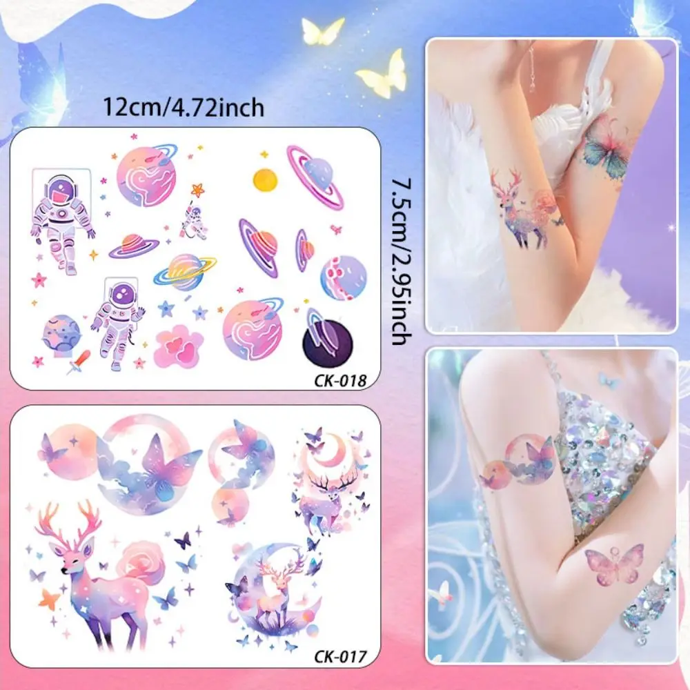 Disposable Butterfly Tattoo Sticker Waterproof Children Arm Sticker Shiny Cartoon Fake Tattoos Women temporary tattoos