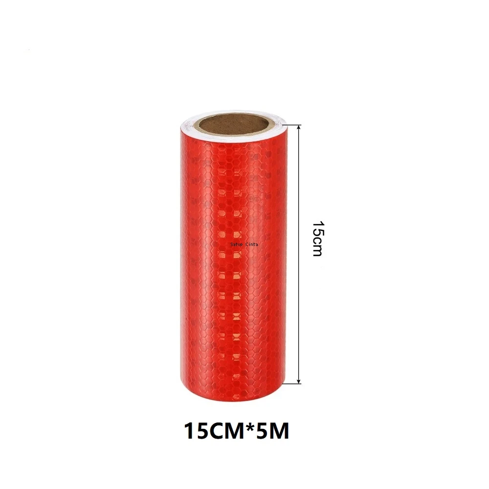 Red Shining Stars Reflective Safety Tape - Waterproof Adhesive Warning Strip