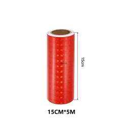 Red Shining Stars Reflective Safety Tape - Waterproof Adhesive Warning Strip (15cm Shiny Red)