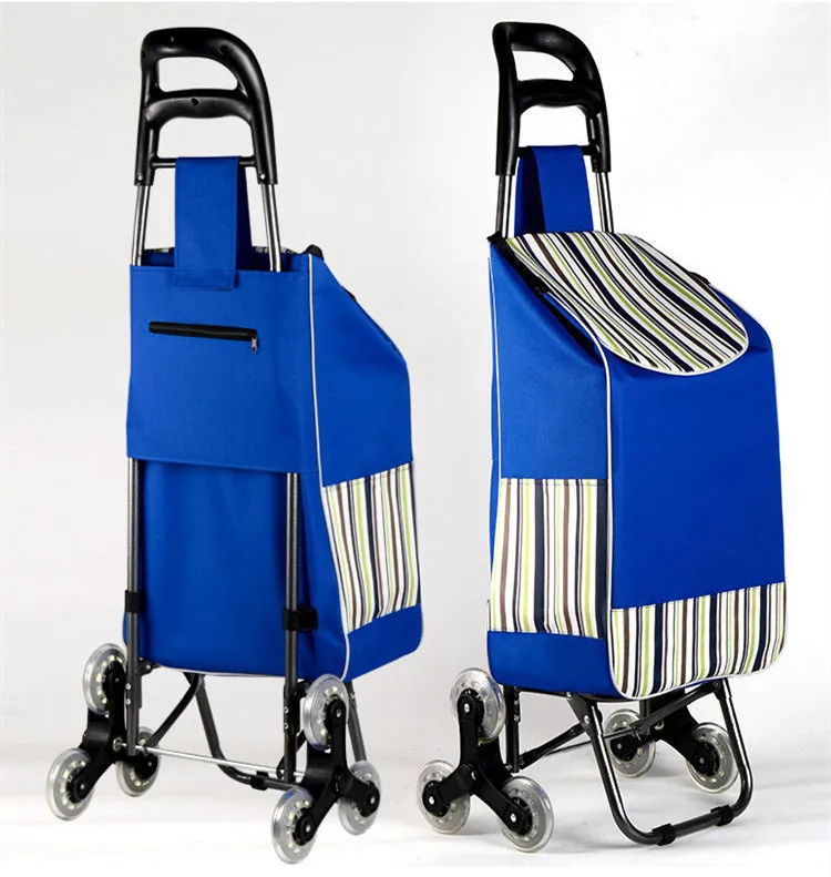 Six-wheel Folding Shopping Cart Fold Trolley Cart Portable Household Elderly Shopping Easy Uphill Home Useful Tool Garden
