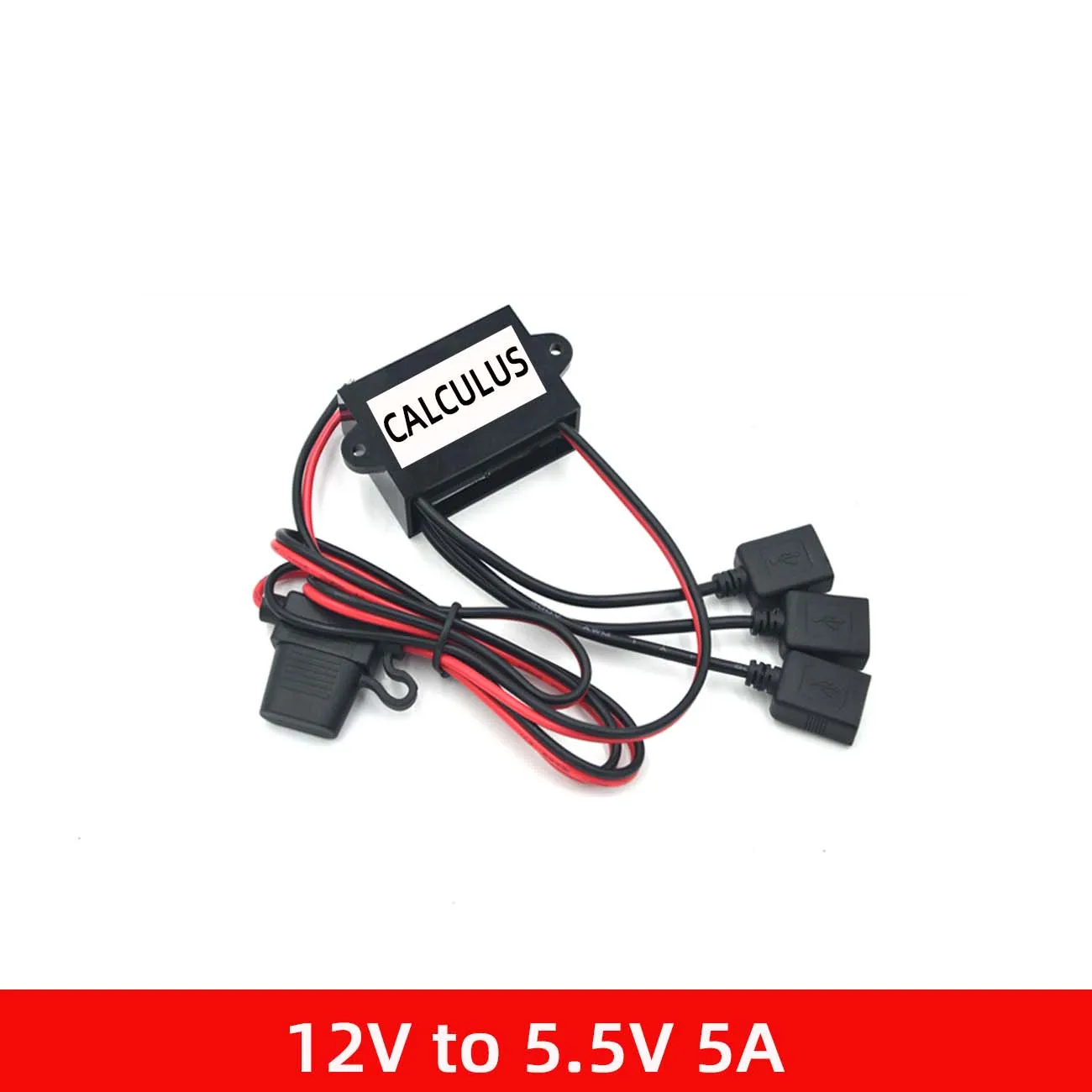Motocicleta dc Step Down Converter Buck Converter Module Carregador de Carro Modificado um Arrasto Três Usb 12v a 5.5v 5a