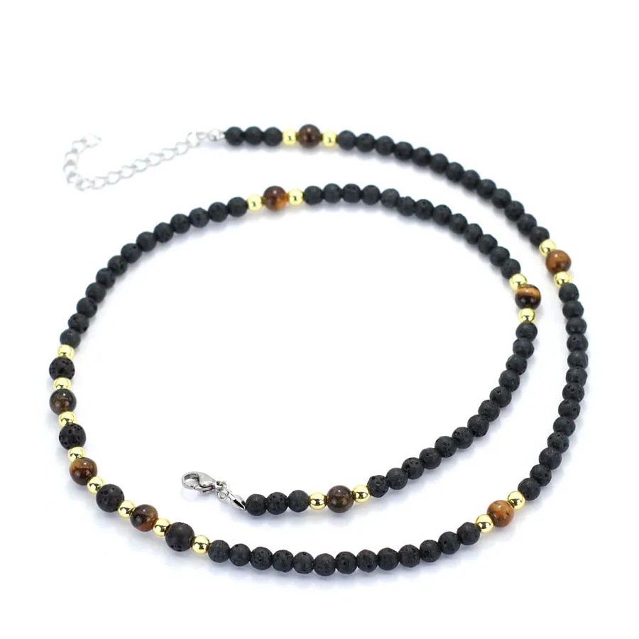 Hematite Stone Men Necklace Handmade 23 Inches Long
