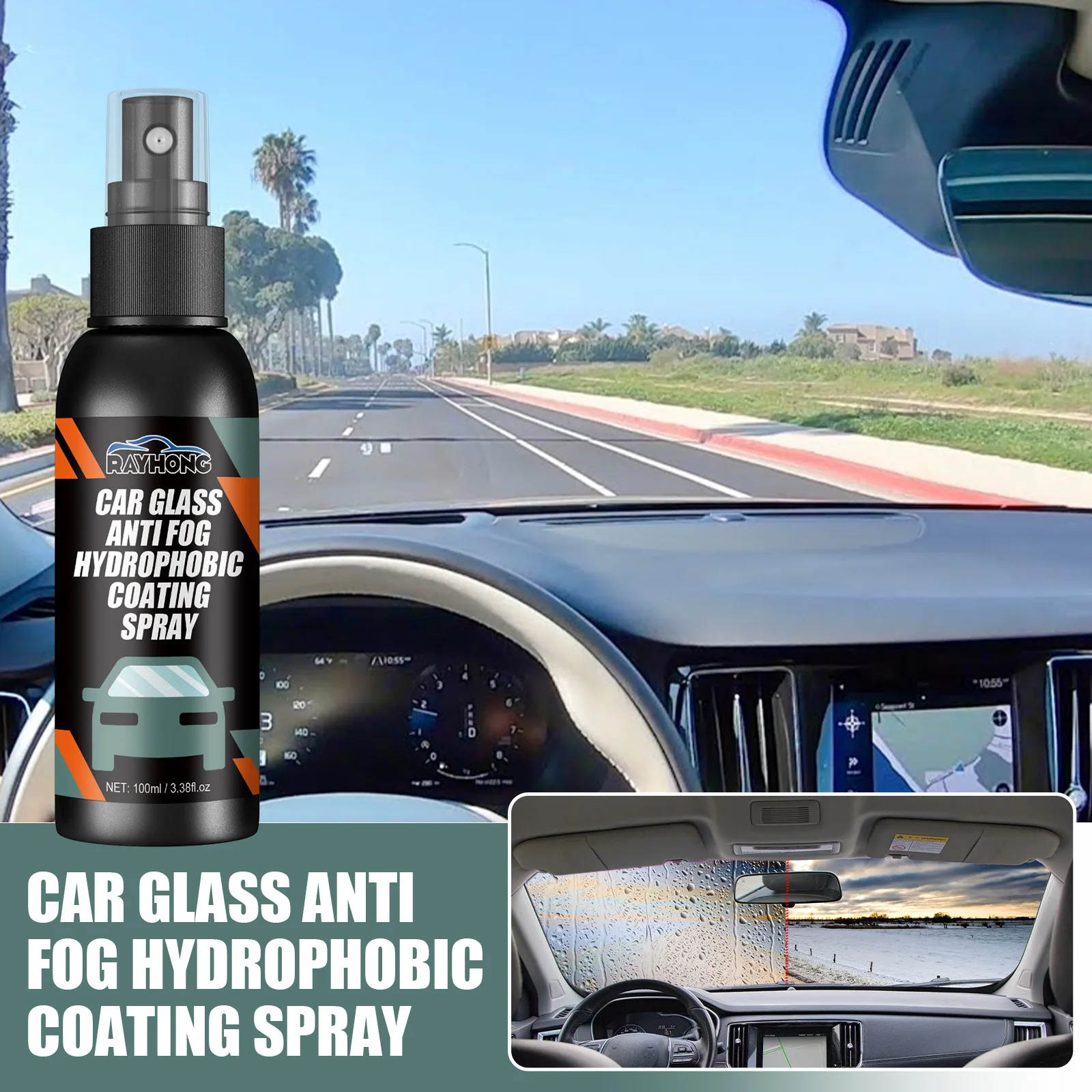 PULVERIZADOR repelente al agua para coche, revestimiento antilluvia,  hidrofóbico, líquido, parabrisas, espejo, máscara, Kit de pulido automático  - AliExpress