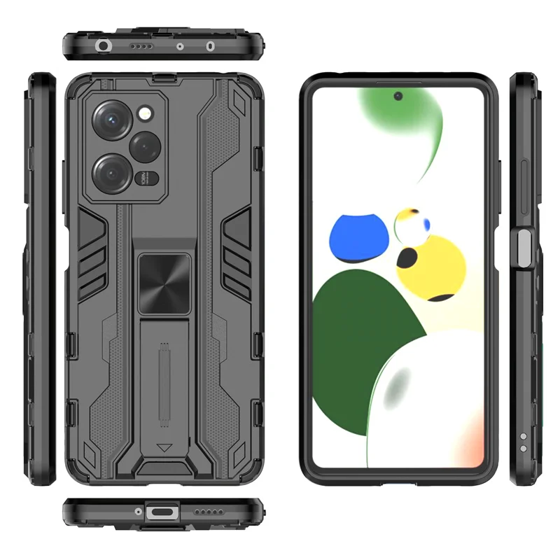 Shockproof Armor Phone Case with Car Magnetic Holder and Stand Back Cover