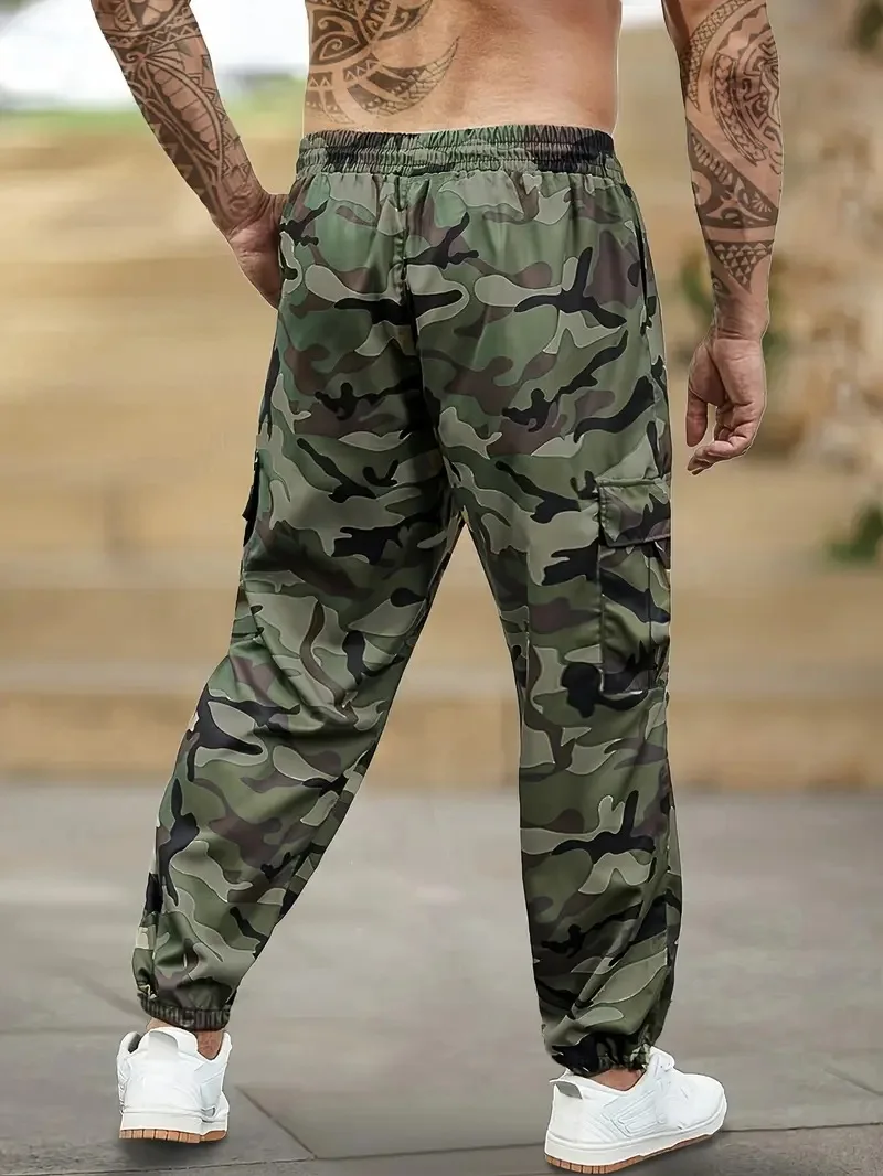 Männer Cargo Hosen Multi-Taschen Camouflage Hosen Herbst Leichte Casual Jogginghose Outdoor Arbeit Wandern Beinen Hosen Männlich – Detail 3