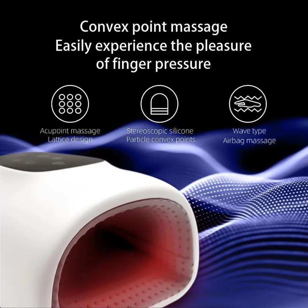 Cordless Electric Hand Massager for Home Use, Rechargeable Kneading Massager, Heat Air Compression Bag Wrap