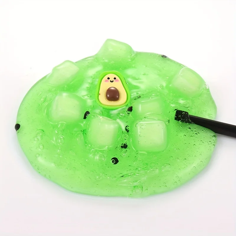 2.37oz Clear Jelly Cube Crunchy Slime kit Soft Watermelon Stretchy Non-Sticky DIY Crystal Mud Charms Slime Party Favors Gifts 5