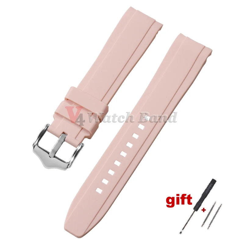 Curved End Rubber Watch Strap - Universal 20mm/22mm Wrist Band