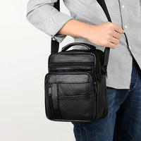 Men PU Leather Briefcases High Quality Cowhide Leather Handbags Male Zipper Messenger Bags for Ipad Male Shoulder Bag 1